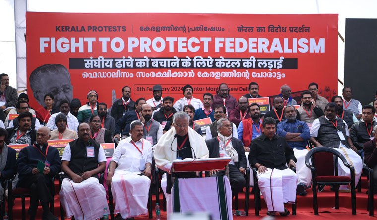 Pinarayi Vijiayan Delhi protest